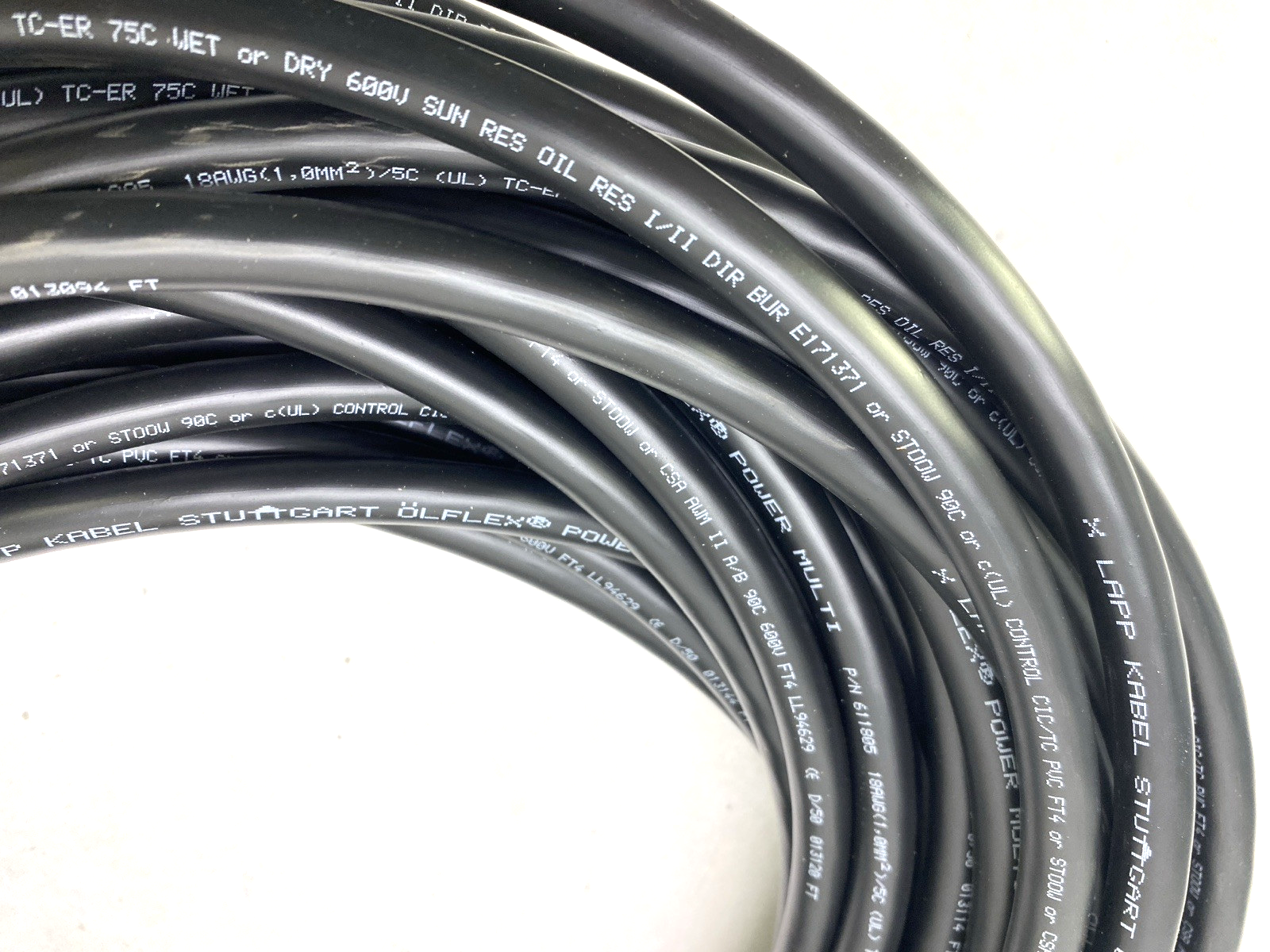 LAPP 611805 Cable OLFLEX POWER MULTI 5G18AWG 82.0 FT 5C 18 AWG Black - Maverick Industrial Sales
