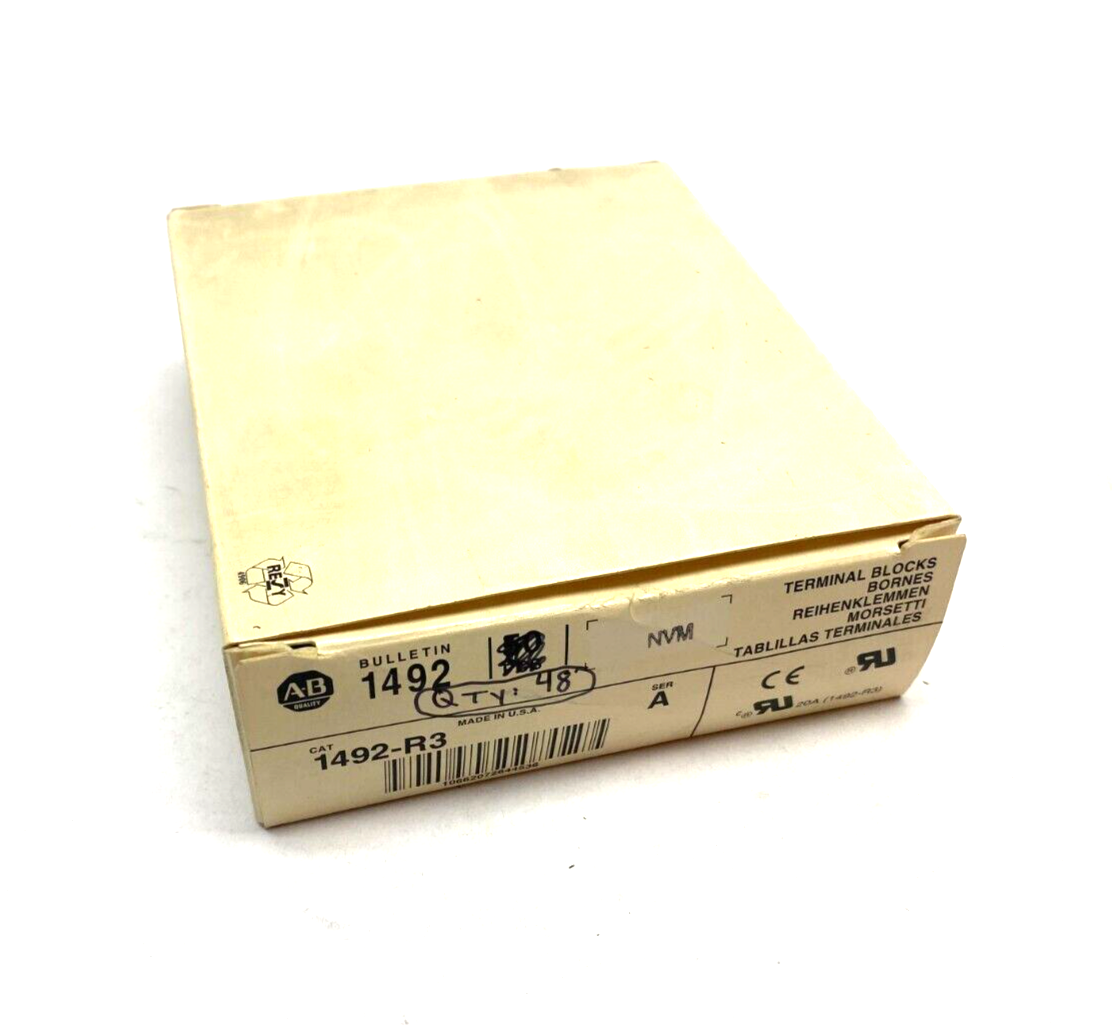 Allen Bradley 1492-R3 Ser. A Gray 2-Wire Terminal Block BOX OF 48 - Maverick Industrial Sales