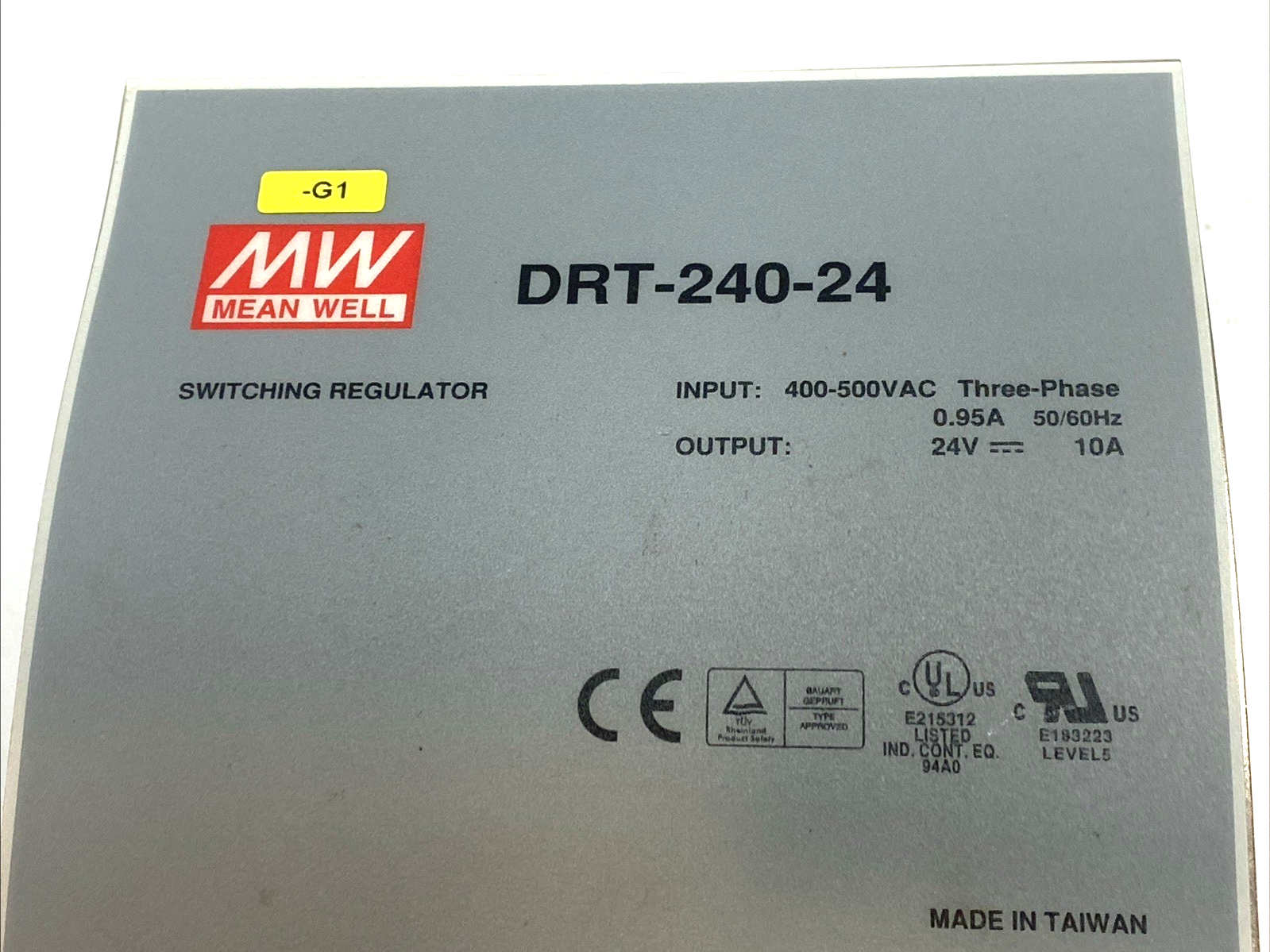 Mean Well DRT-240-24 Power Supply DIN Rail 24V DC 10A 3-Phase - Maverick Industrial Sales