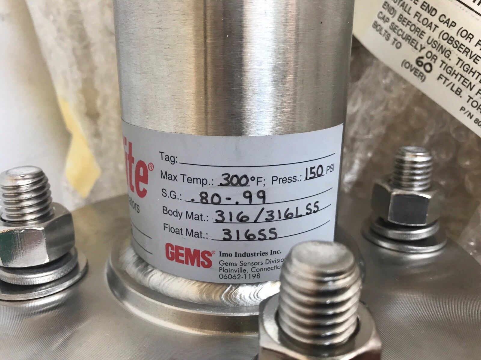 Gems Sensor 177664-1 SureSite Magnetic Liquid Level Indicator 807698 - Maverick Industrial Sales