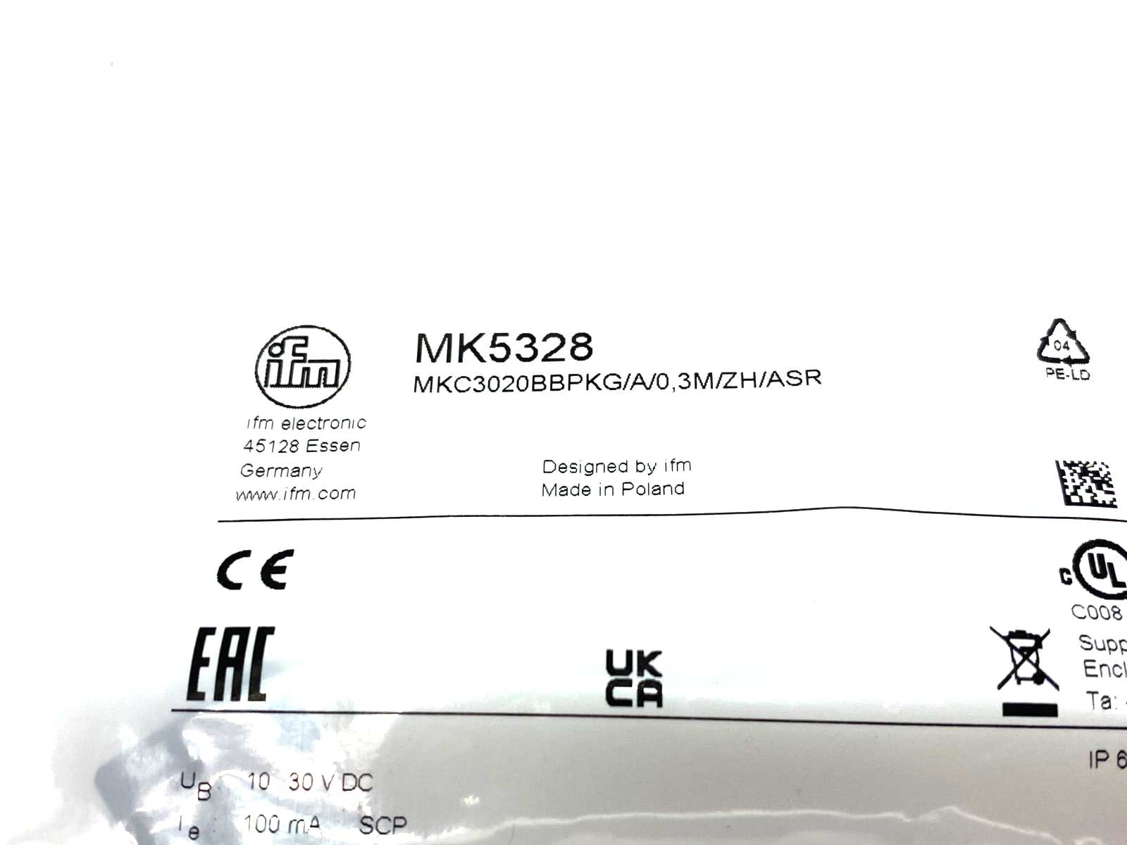 Ifm MK5328 C-Slot Cylinder Sensor PNP 10-30VDC MKC3020BBPKG/A/0,3M/ZH/ASR - Maverick Industrial Sales