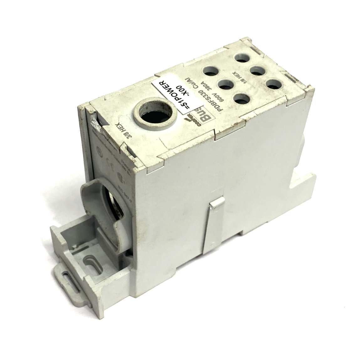 Cooper Bussmann PDBFS330 Power Distribution Block 600V 380A NO TOP TERMINAL LUG - Used - Maverick Industrial Sales