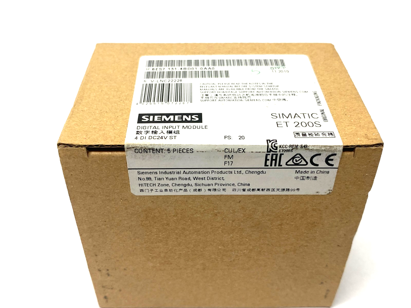Siemens 6ES7 131-4BD01-0AA0 SIMATIC ET 200S Digital Input Module BOX OF 5 - Maverick Industrial Sales