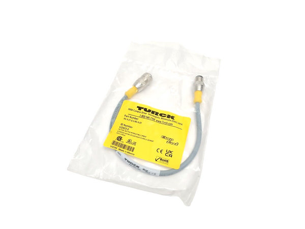 Turck RK 4.4T-0.3-RS 4.4T Cordset M12 4-Pin Male To Female 0.3m U2423-0 - Maverick Industrial Sales