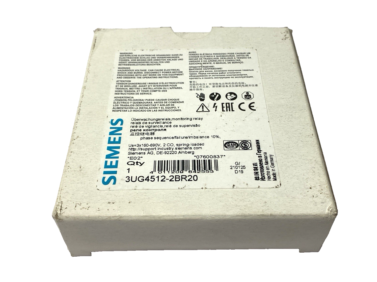 Siemens 3UG4512-2BR20 Phase Monitoring Failure Relay 160-690V - Maverick Industrial Sales