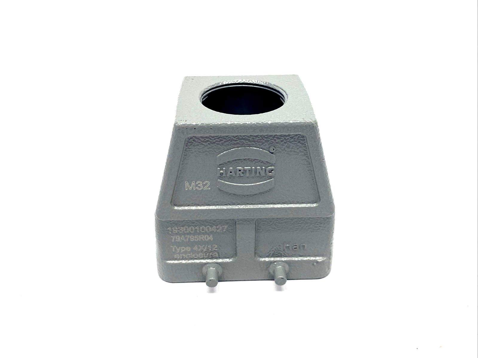 Harting 19300100427 Han B Locking Connector Hood Top Entry HC 4 Pegs M32 - Maverick Industrial Sales