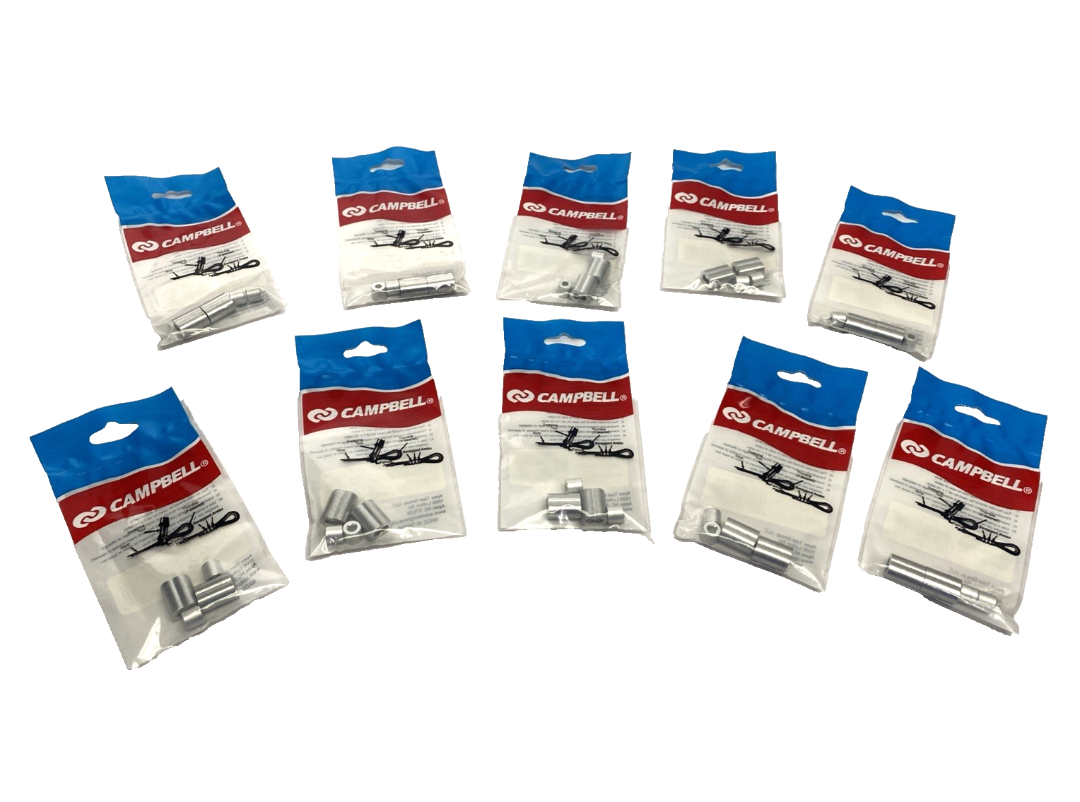 Campbell B7675424 1/8" Cable Ferrules 2 pcs Set 14894588, LOT OF 10-PACKS - Maverick Industrial Sales