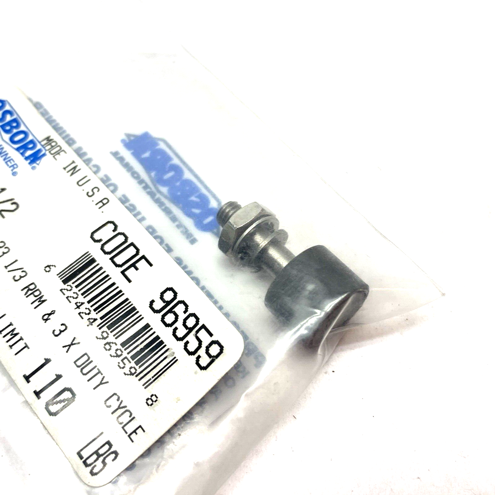 Osborn PCR-1/2 Load Runner Cam Bearing Limit 110lbs 33-1/3 RPM & 3X Duty Cycle - Maverick Industrial Sales