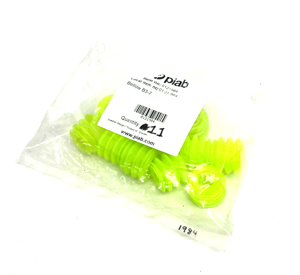 0121984 | Piab Vacuum Bellow Yellow B3-2 PKG OF 11 - New – Open box - Maverick Industrial Sales