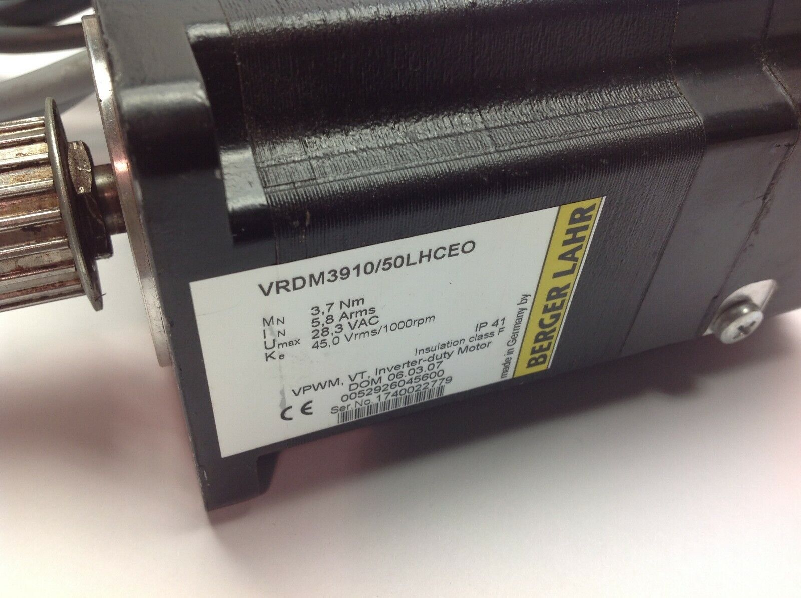 Berger Lahr VRDM3910/50LHCEO Inverter-Duty Motor 3,7 NM 28,3 VAC - Maverick Industrial Sales