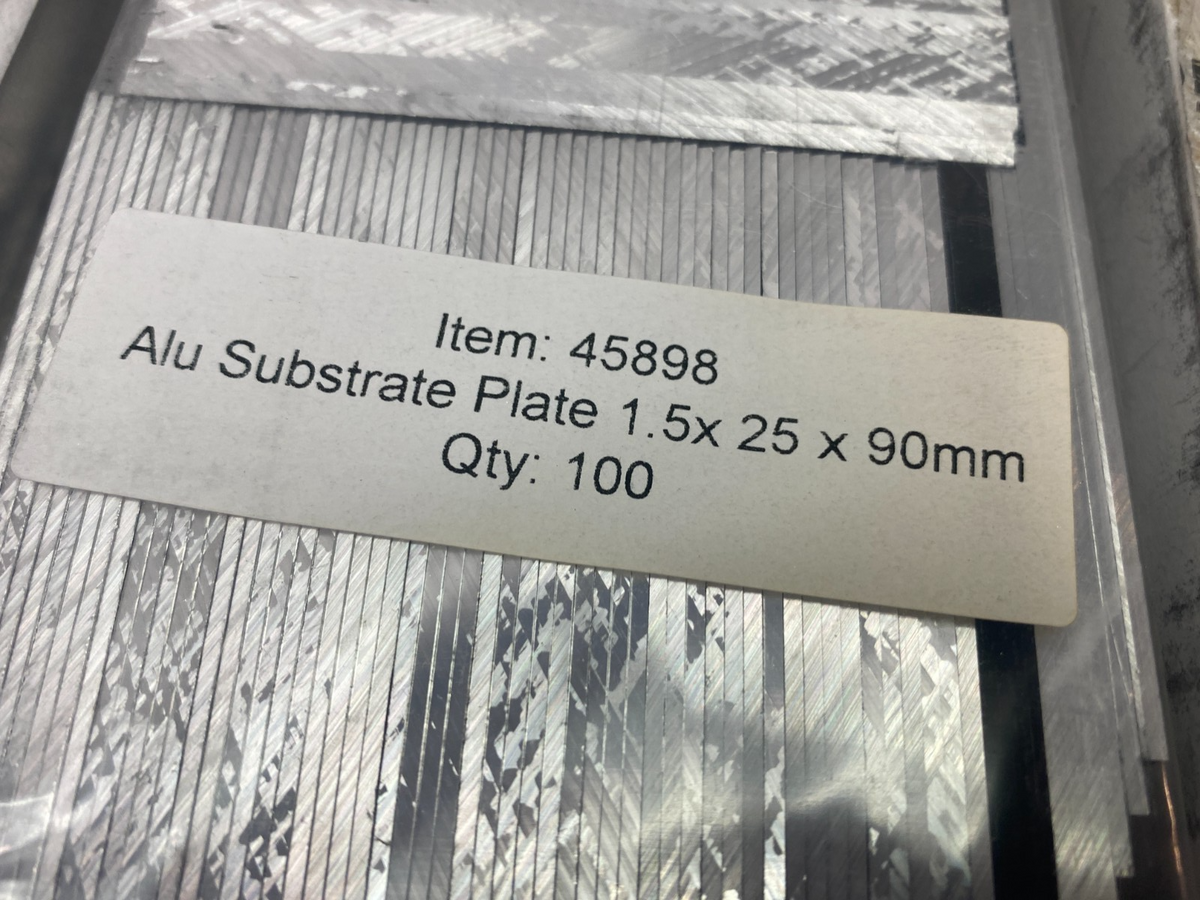 Hesse 45898 Aluminum Substrate Plate 1.5 x 25 x 90mm BOX OF 400 - Maverick Industrial Sales