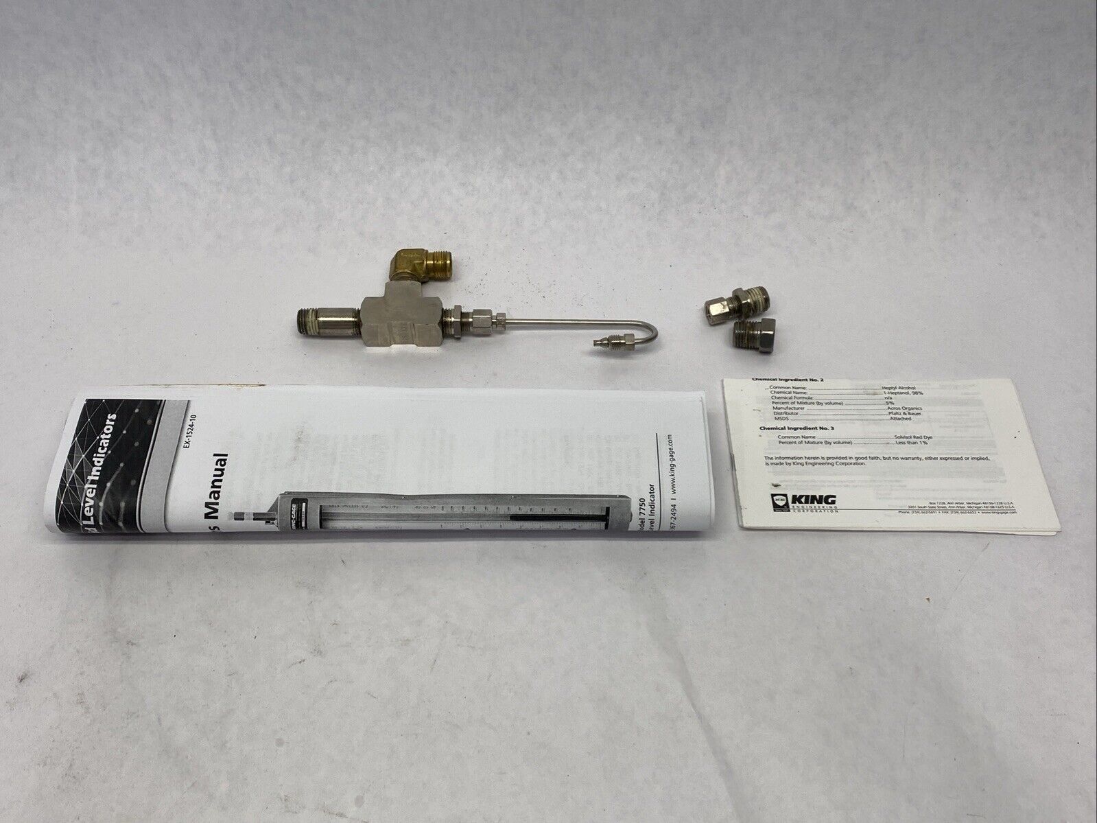 King-Gage 5992S-20R Model 5992S Hand Pump Bubbler Gauge SS 20" Scale Red Liquid - For parts or not working - Maverick Industrial Sales