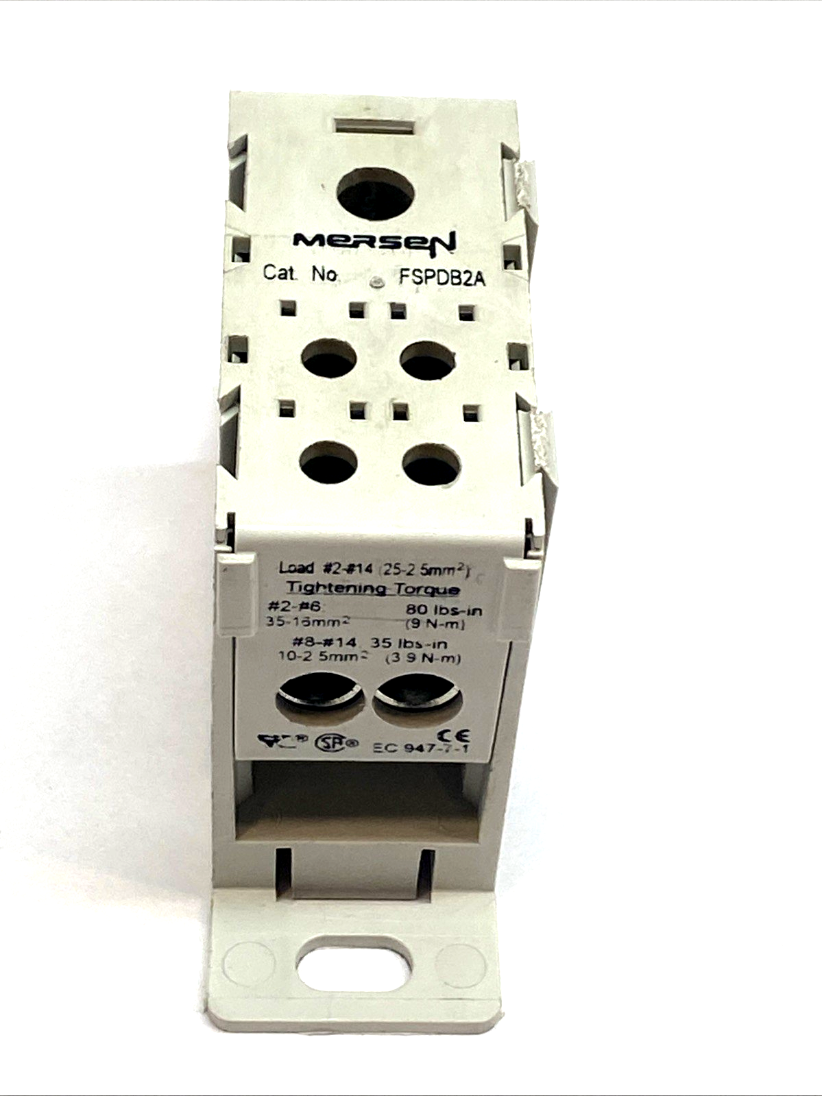 Mersen FSPDB2A Finger-Safe Power Distribution Block 175A 1-Pole - Maverick Industrial Sales