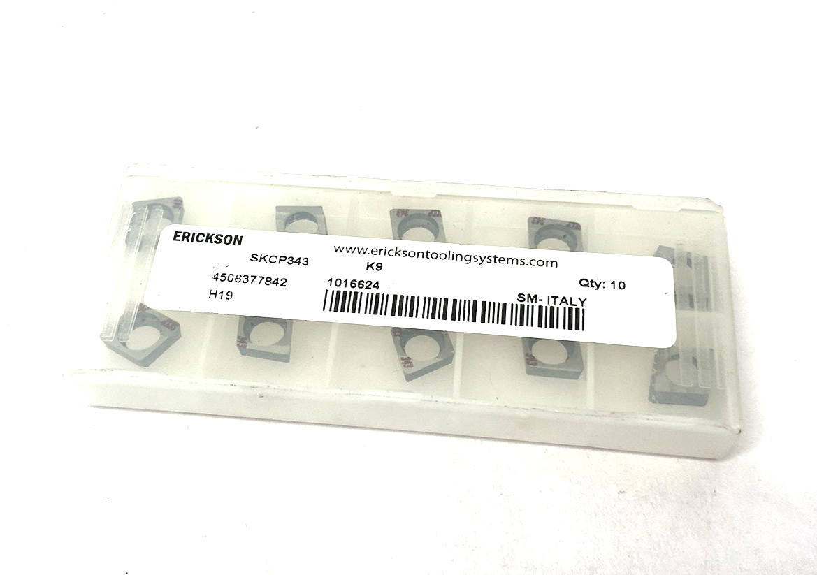 Erickson 1016624 Indexable Turning Insert SKCP343 K9 PKG OF 10 - Maverick Industrial Sales