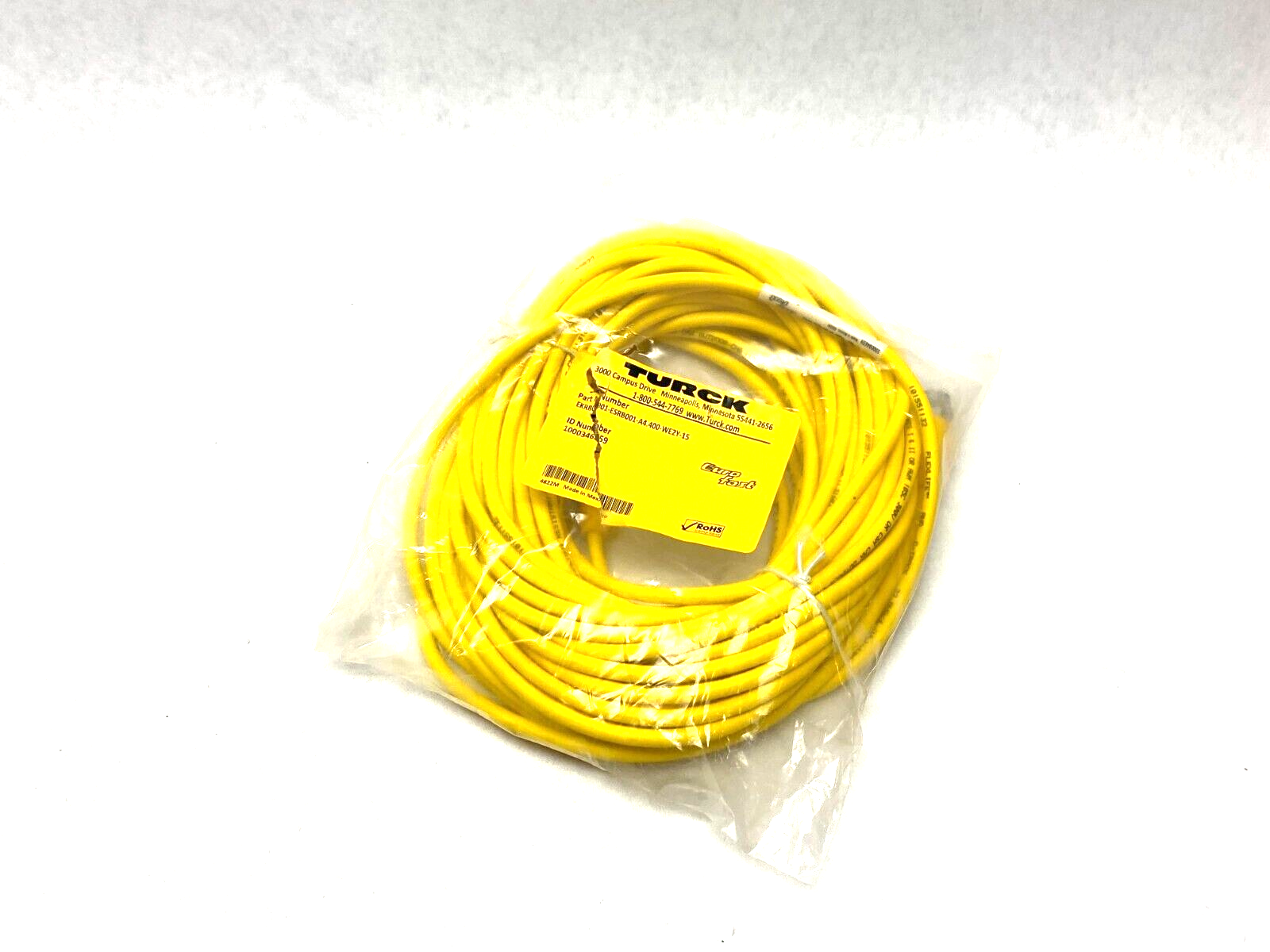 Turck EKRB001-ESRB001-A4.400-WE2Y-15 Eurofast Double Ended M12 Cordset 100034659 - Maverick Industrial Sales