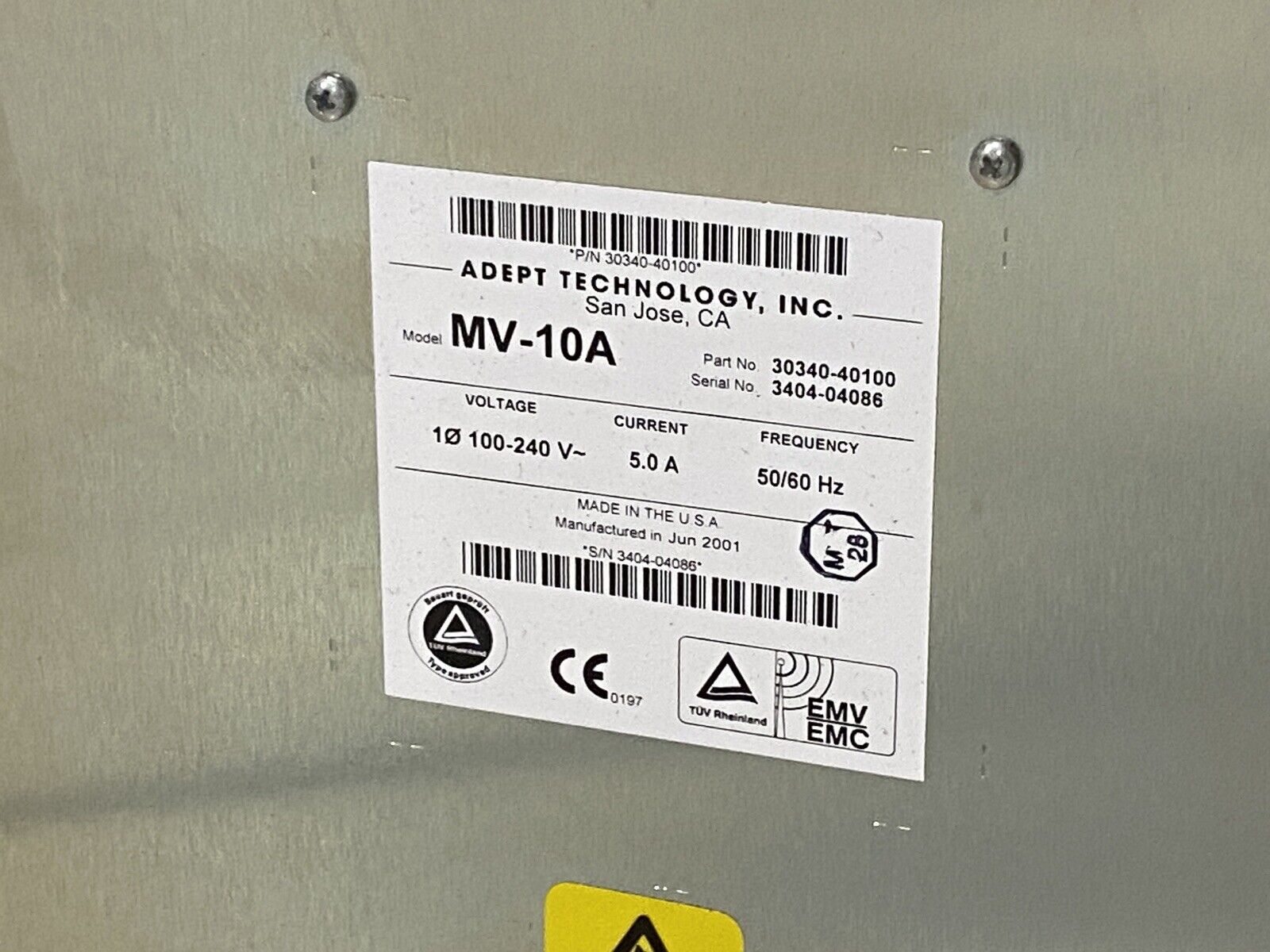 Adept 30336-31000 PA-4 Robot Dual Power w/ 30340-40100 MV-10A VGB, EVI, VJI, DIO - Maverick Industrial Sales
