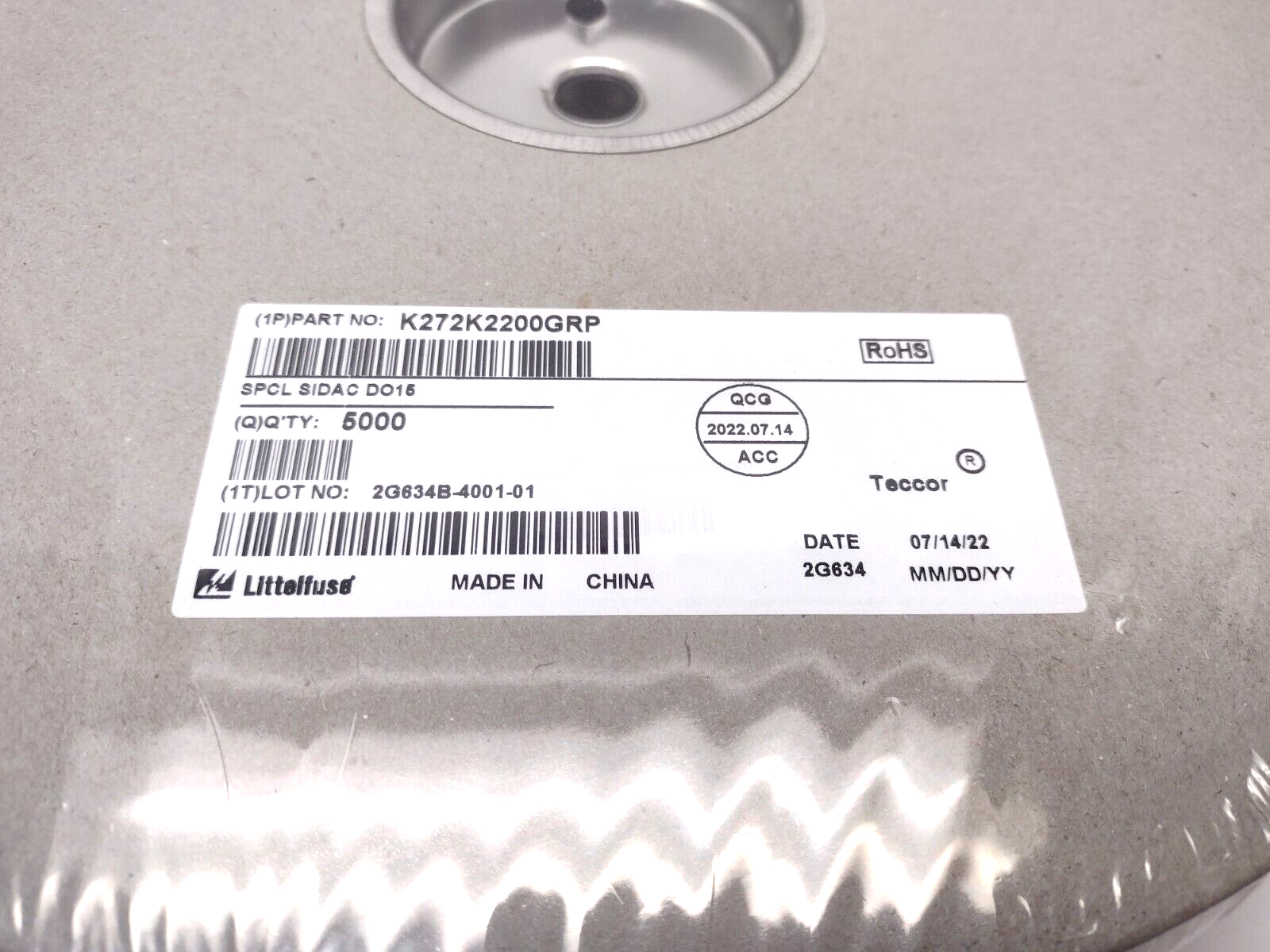 Littlefuse K272K2200GRP SPCL Sidac DO15 K2200GRP Teccor Thyristor, 5000pc Reel - Maverick Industrial Sales