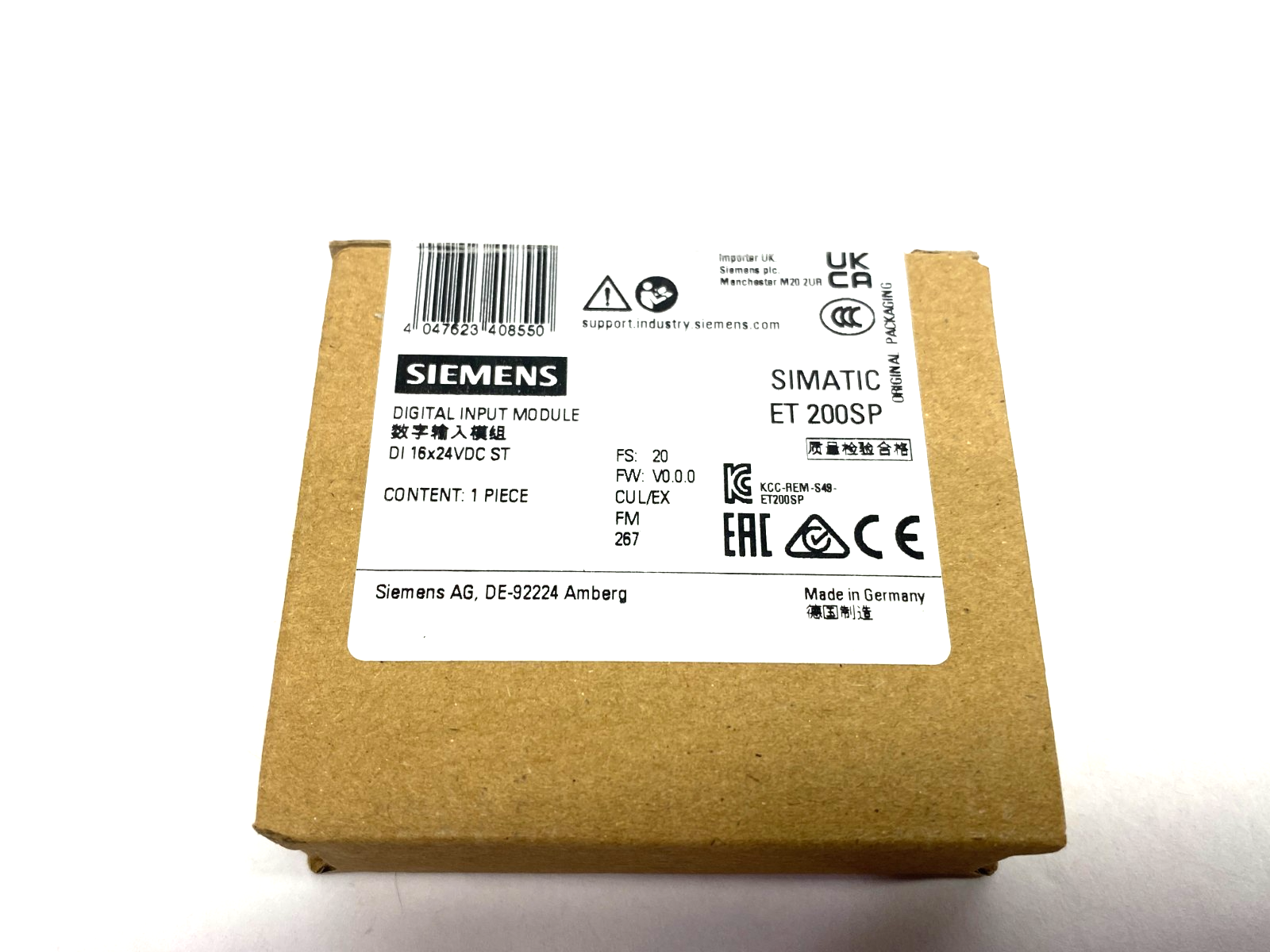 Siemens 6ES7131-6BH01-0BA0 Simatic ET 200SP Digital Input Module DI 16x24VDC - Maverick Industrial Sales