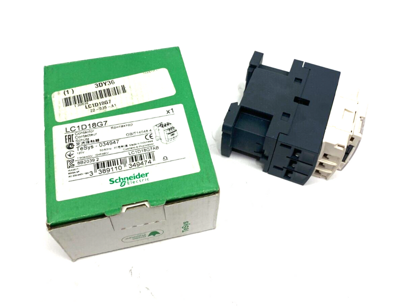 Schneider Electric LC1D18G7 TeSys Non-Reversing Contactor 3-Phase 18A - Maverick Industrial Sales