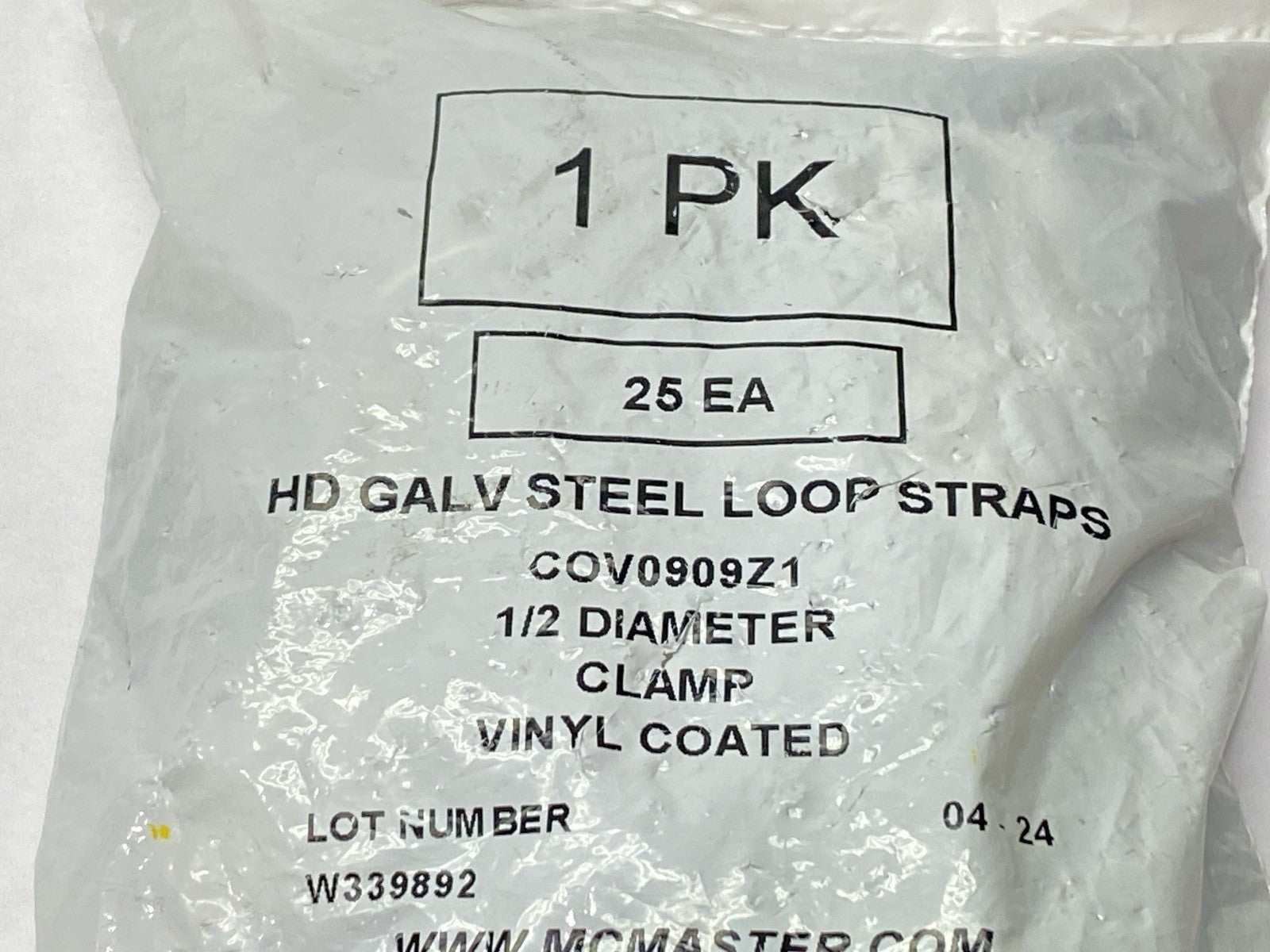 COV0909Z1 Vibration-Damping Loop Clamp Vinyl Cushion 1/2" ID 1-1/4" L LOT OF 25 - Maverick Industrial Sales