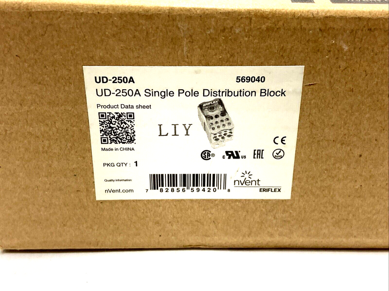 Nvent Eriflex UD-250A Single Pole Distribution Block - Maverick Industrial Sales