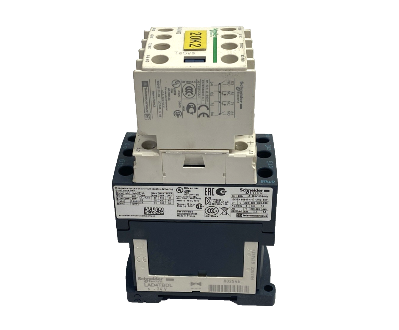 Schneider Electric LC1D12 Contactor, LAD4TBDL, LADN22 - Maverick Industrial Sales