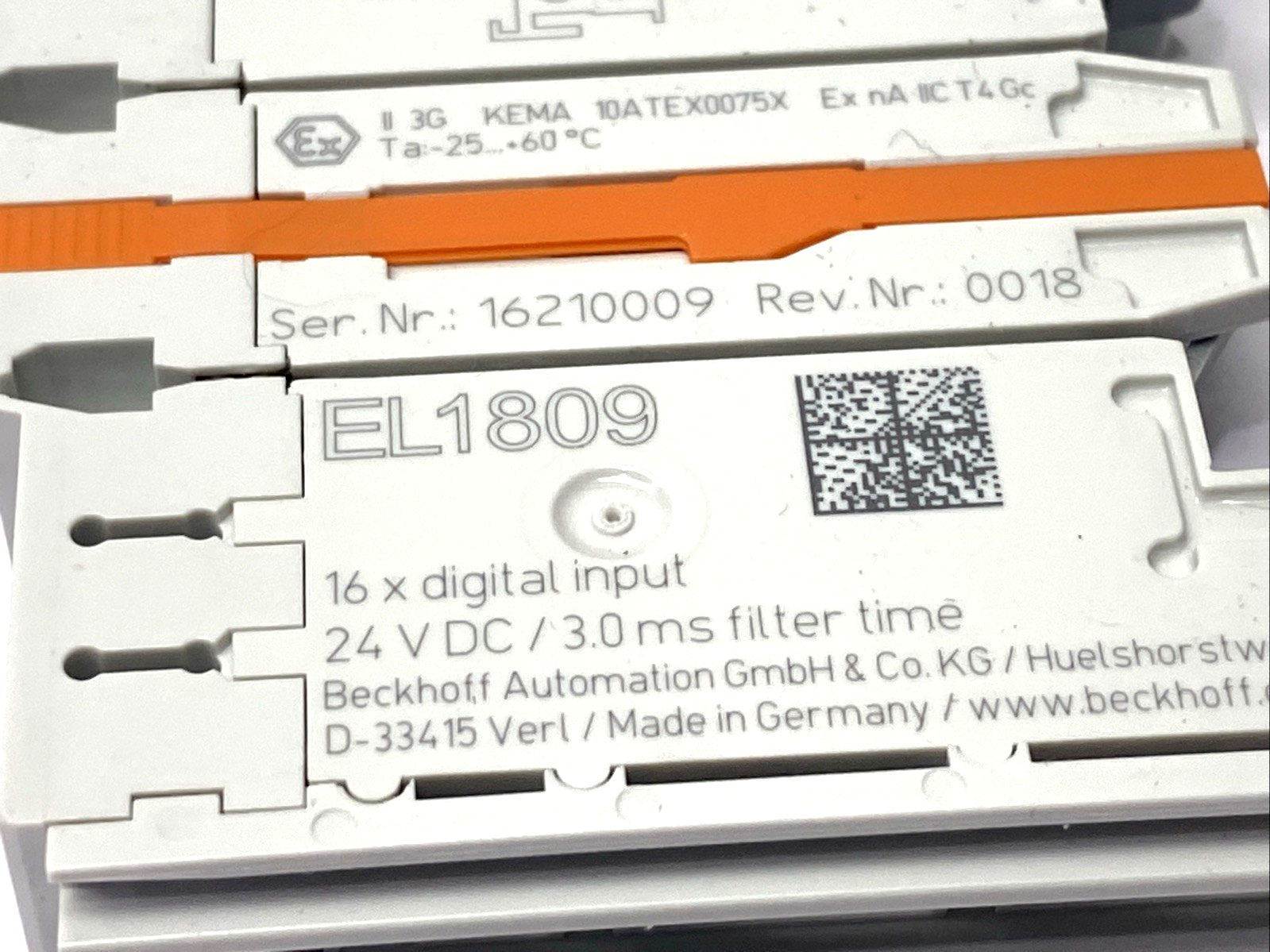 Beckhoff EL1809 EtherCAT Terminal, 16-Channel Digital Input, 24V DC, 3ms - Maverick Industrial Sales