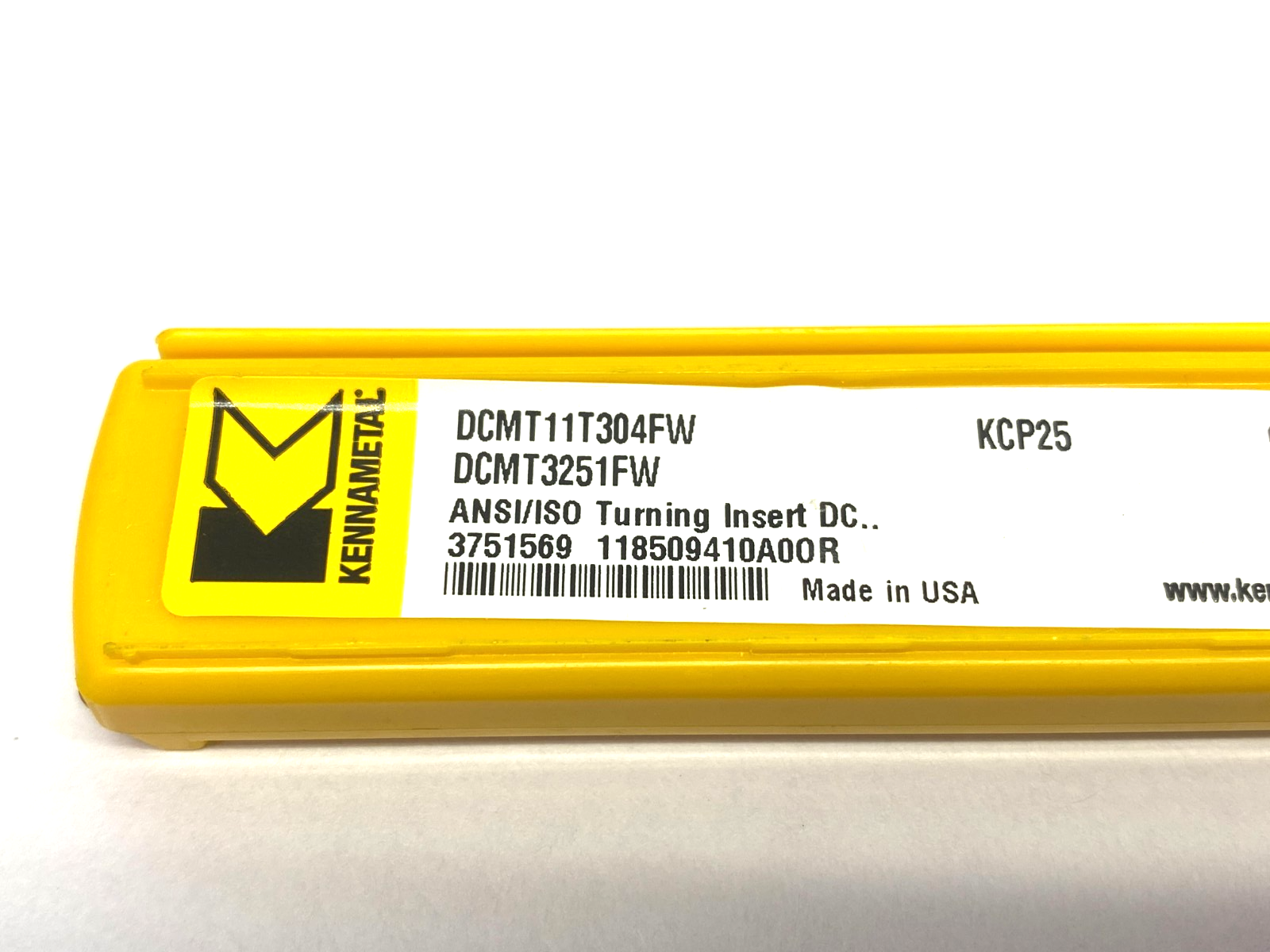 3751569 | Kennametal DCMT-FW Screw-On Inserts Grade KCP25 DCMT11T304FW - New - Maverick Industrial Sales