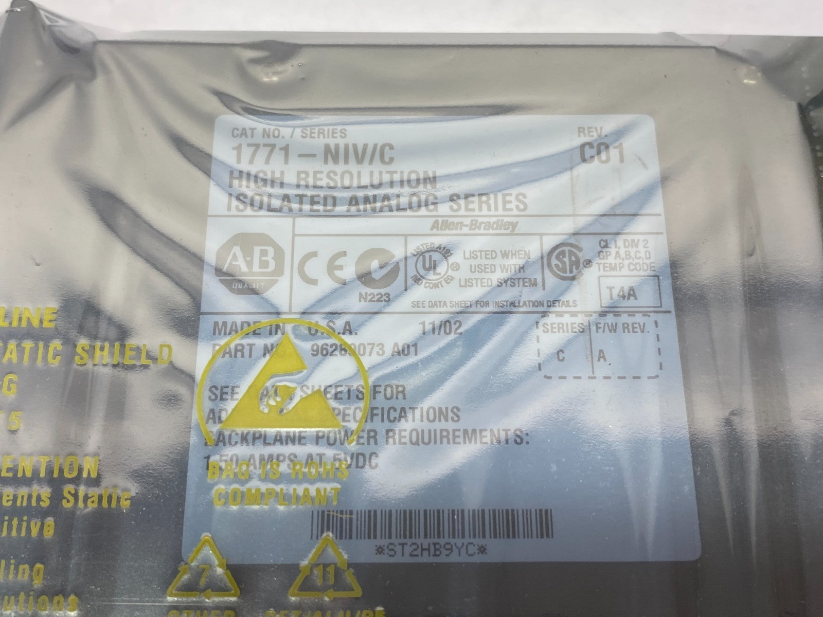 Allen Bradley 1771-NIV Ser. C High-Resolution 8-Chan Isolated Analog Input Mod. - Maverick Industrial Sales