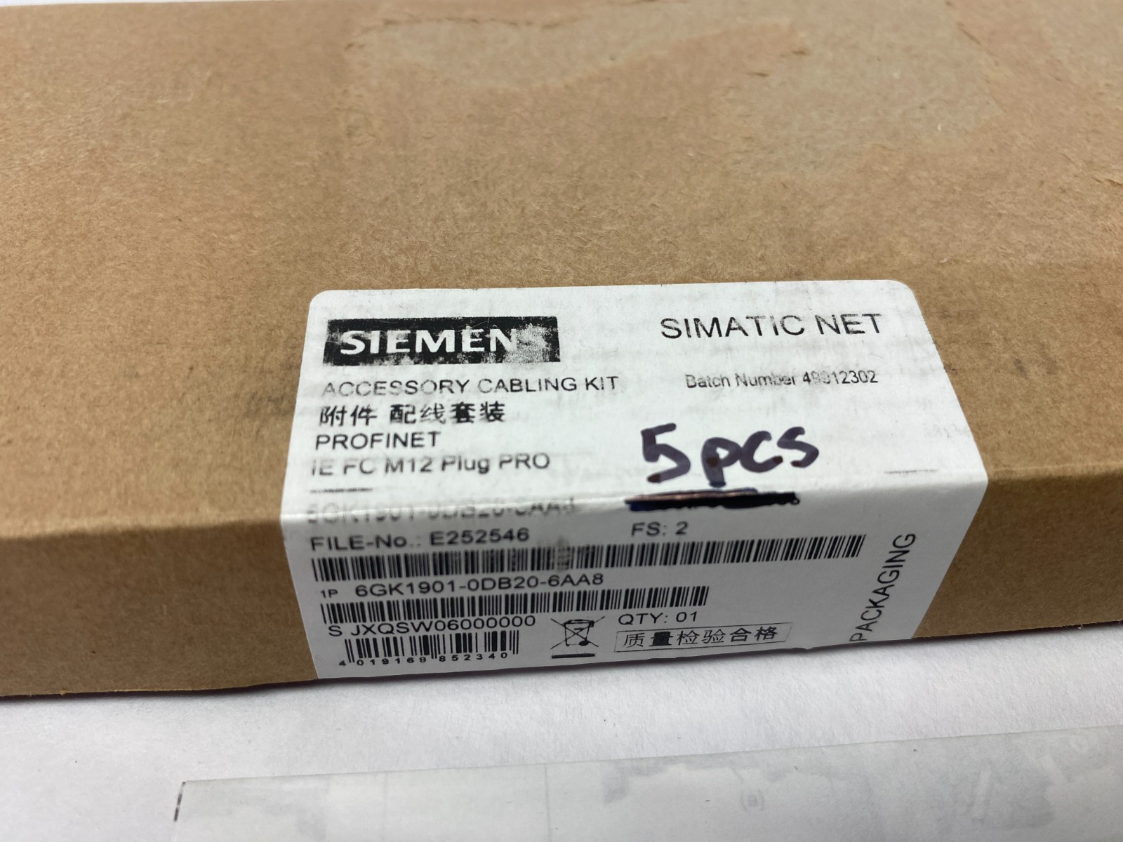 Siemens 6GK1901-0DB20-6AA8 FastConnect Ethernet M12 Connector BOX OF 5 - Maverick Industrial Sales