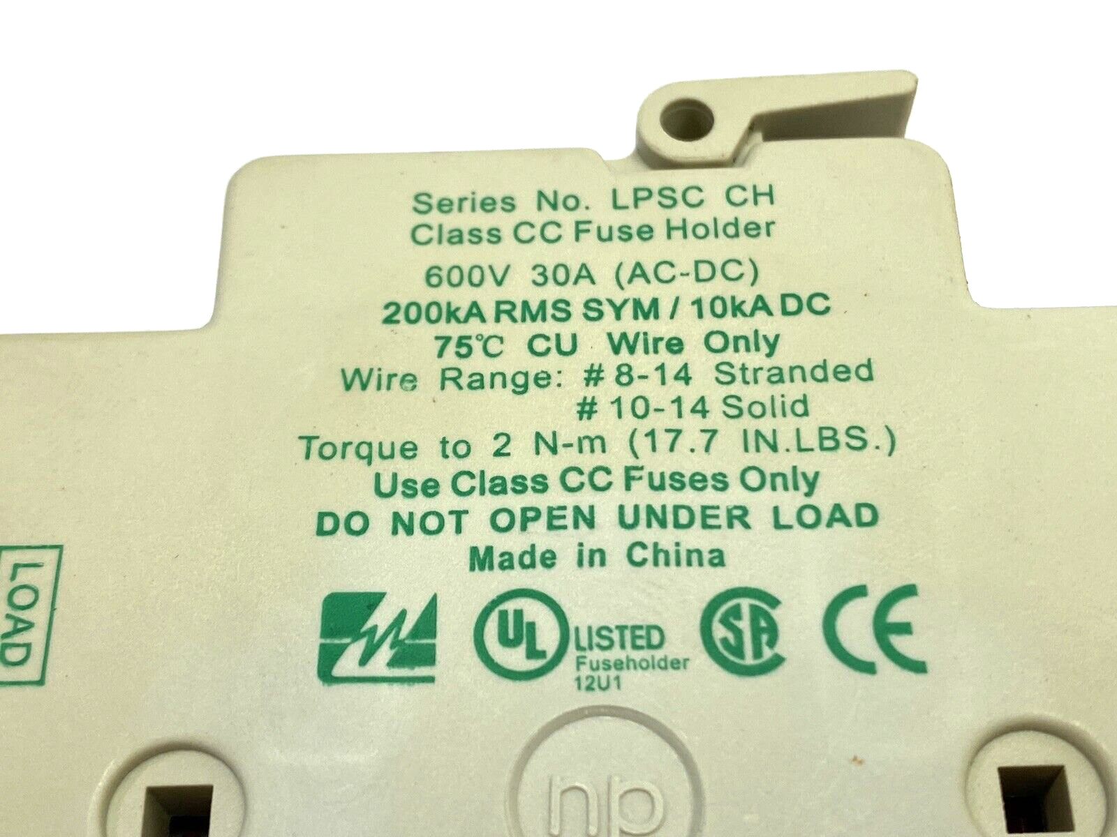Littlefuse LSPC CH Fuse Holder 2-Pole w/ Fuses 600V 30A LOT OF 2 - Maverick Industrial Sales