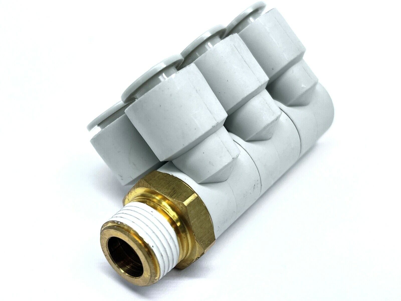SMC KQ2ZT10-04S Push-In Fitting Male Triple Branch Universal - Maverick Industrial Sales