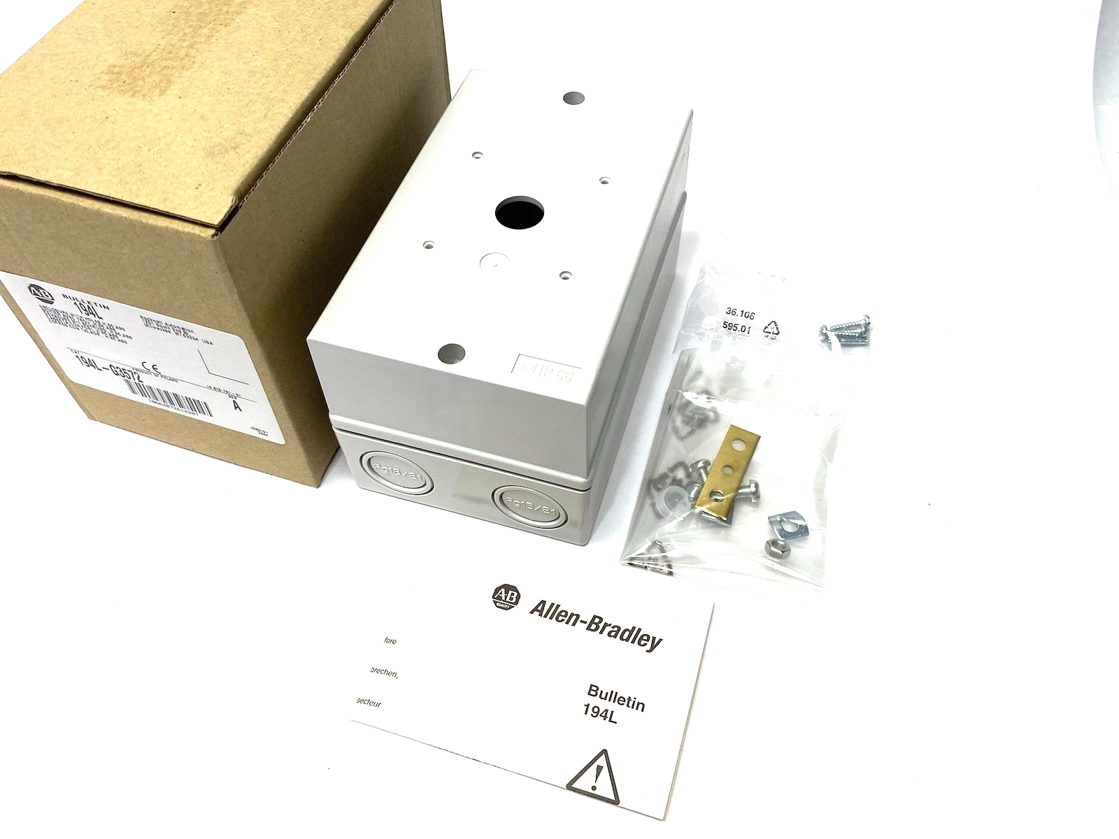 194L-G3572 | Allen Bradley Ser. A Thermoplastic Enclosure for Load Switch IP66 ABS - New – Open box - Maverick Industrial Sales