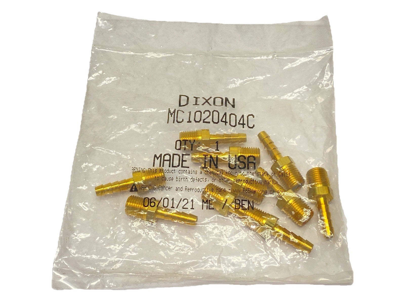 1020404C | Dixon Hose Barb Adapter 3/8" NPT x 3/8" Hose Barb LOT OF 10 - New - Maverick Industrial Sales