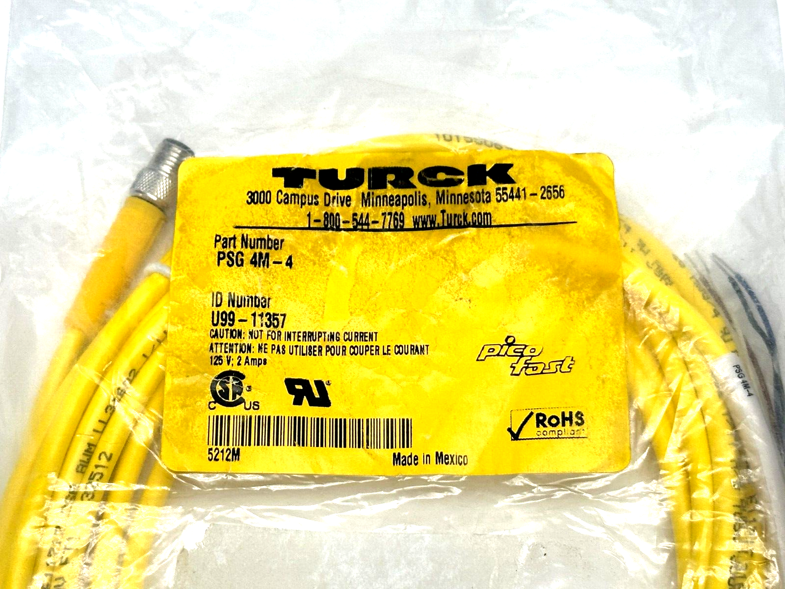 Turck PSG 4M-4 Pico Fast Cordset U99-11357 - Maverick Industrial Sales