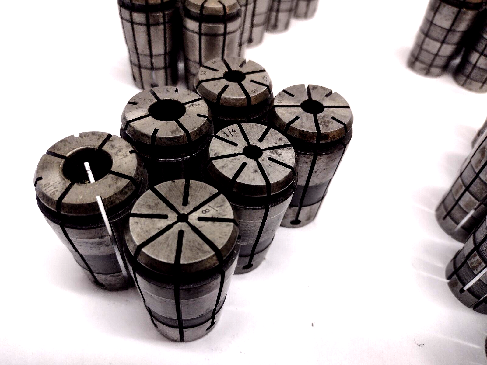 69 Pieces | Assorted CNC Spring Collets LOT OF 69 - Used - Maverick Industrial Sales