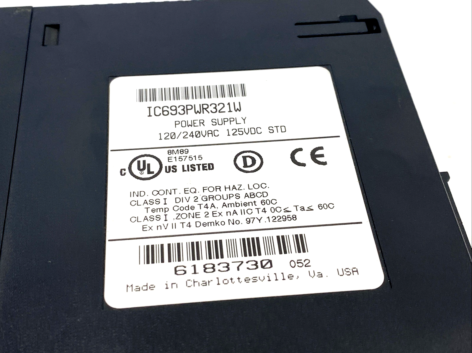 GE Fanuc IC693PWR321W Power Supply 120/240VAC 125VDC STD - Maverick Industrial Sales