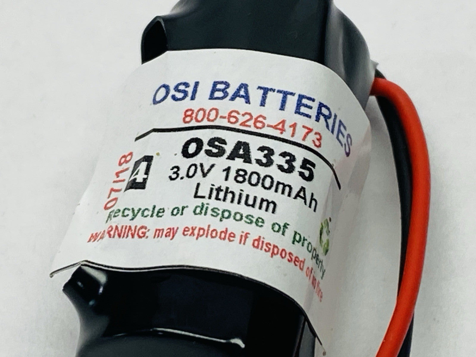 OSI Batteries OSA335 Epson T6 SCARA Robot Battery 3.0V Lithium - Maverick Industrial Sales