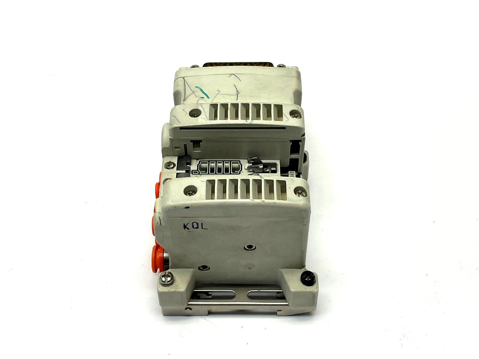 SMC VV5QC11-03N7FD0-D0S Plug In Manifold Base 3-Station w/ Din Rail Mount - Maverick Industrial Sales