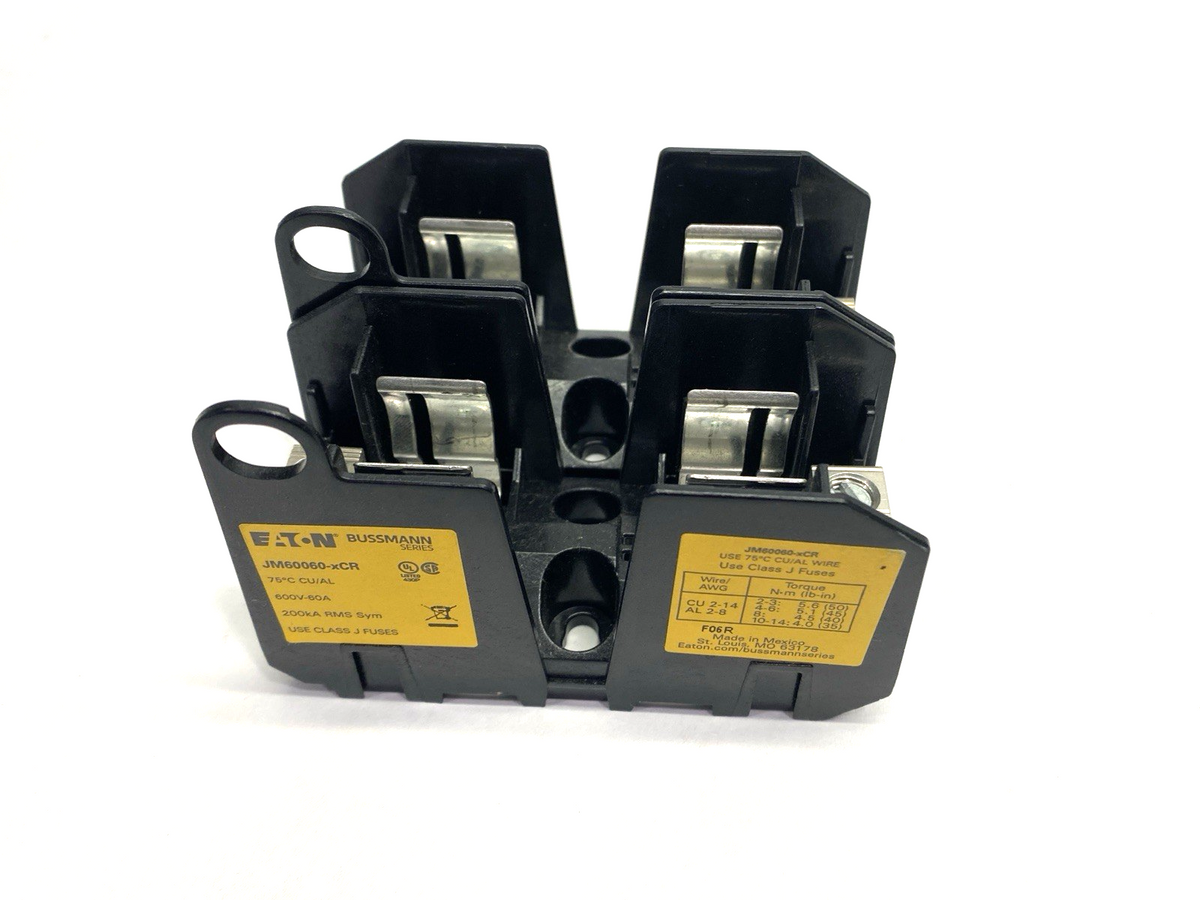 Eaton Bussmann JM60060-2CR Fuse Block Class J 2-Pole 60A 600V - Maverick Industrial Sales