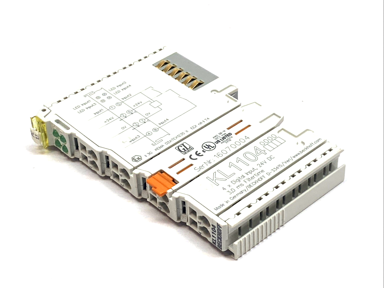 KL1104 | Beckhoff Bus Terminal 4‑Channel 24V DC Digital Input Module 3ms Filter - Used - Maverick Industrial Sales