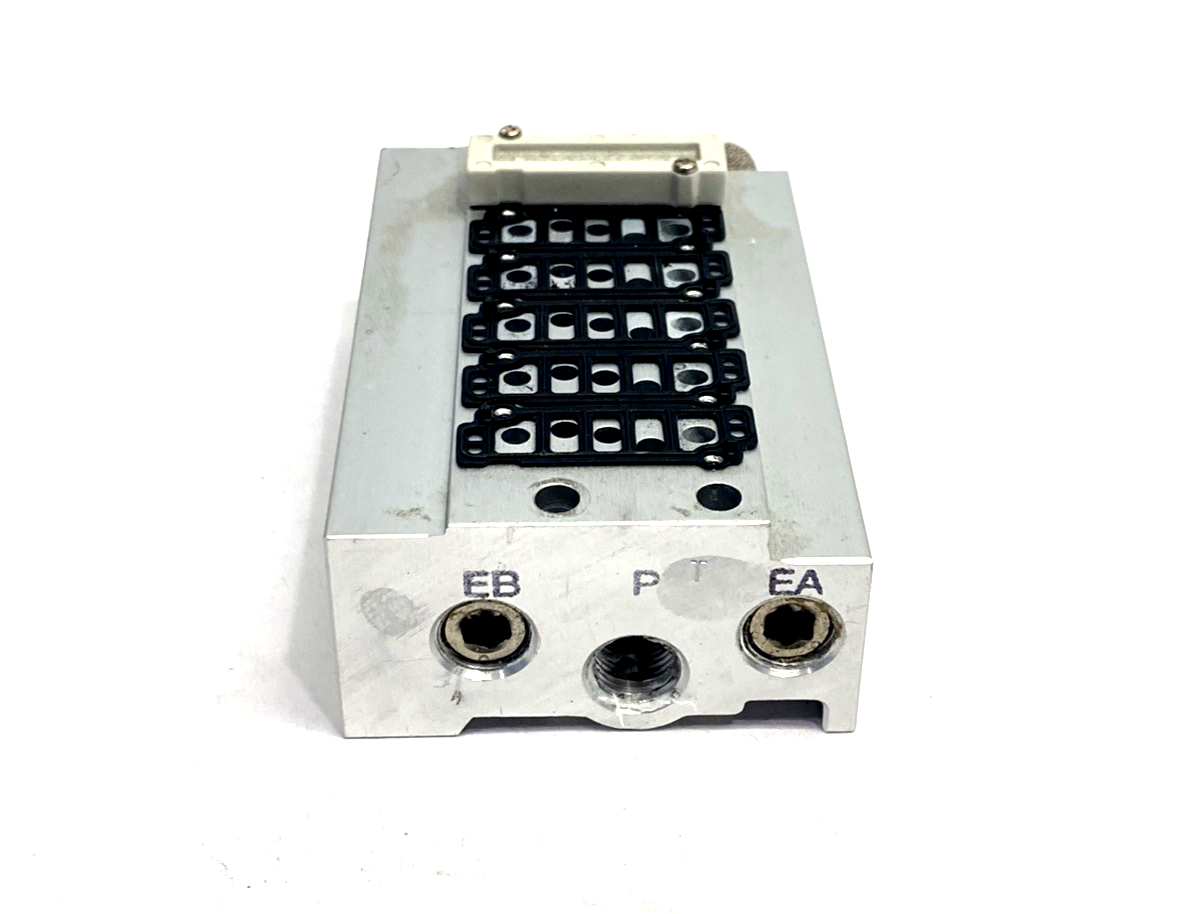 SMC SS5Y3-41-06-M5 4/5-Port Pneumatic Solenoid Valve Manifold Base, 6-Station - Maverick Industrial Sales