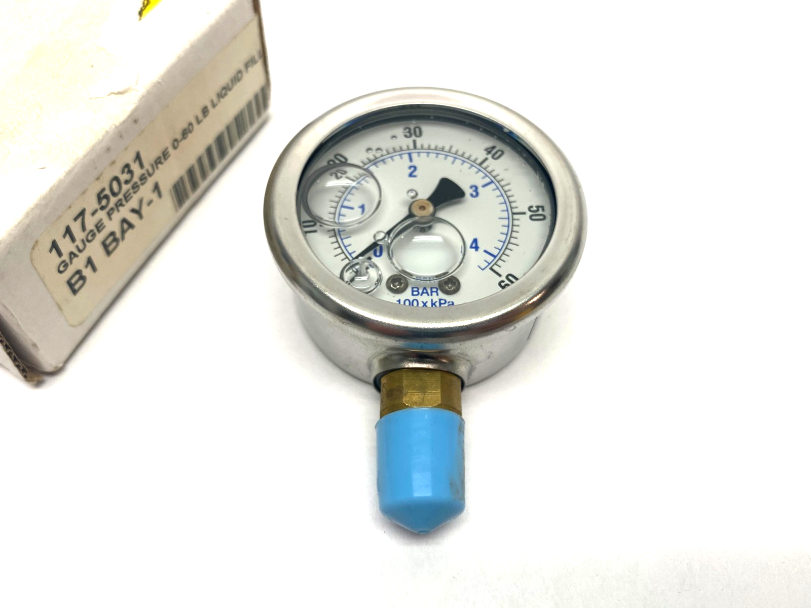PIC Gauges 201L-204D Liquid Filled Pressure Gauge 2" 0-60psi 1/4" Bottom Port - Maverick Industrial Sales