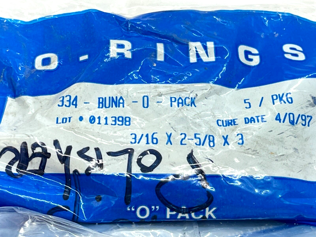 344-BUNA-O-Pack | Berry Bearing O-Rings 3/16 x 2-5/8 x 3 5/Pack LOT OF 2 - New - Maverick Industrial Sales