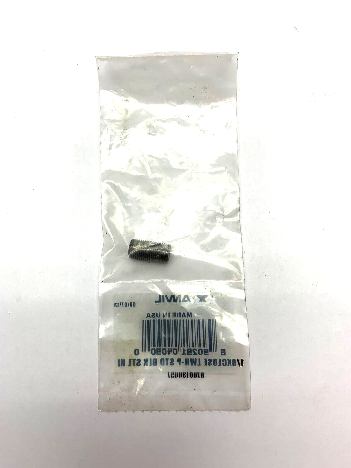Anvil 8700136057 Standard Black Steel Nipple 1/8xClose LWH-P - Maverick Industrial Sales
