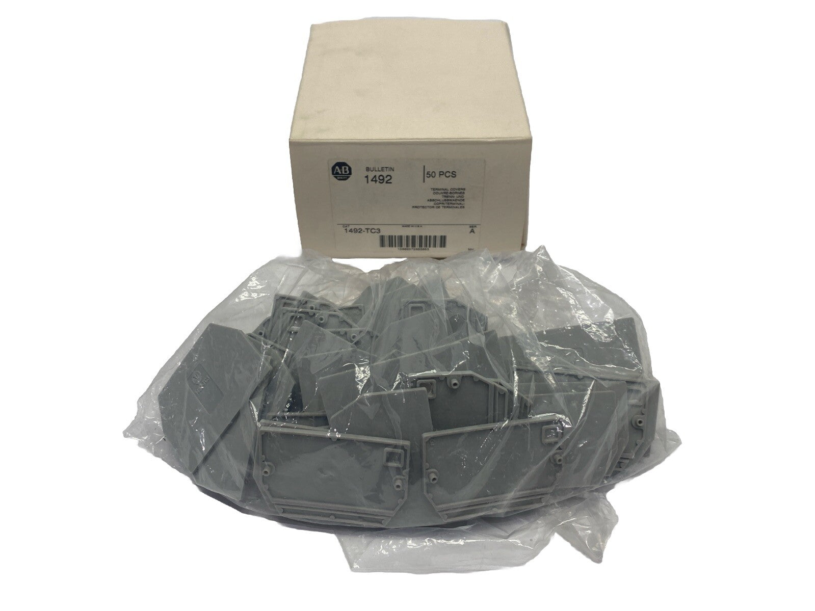 Allen Bradley 1492-TC3 Ser A Terminal Covers Gray LOT OF 49 - Maverick Industrial Sales