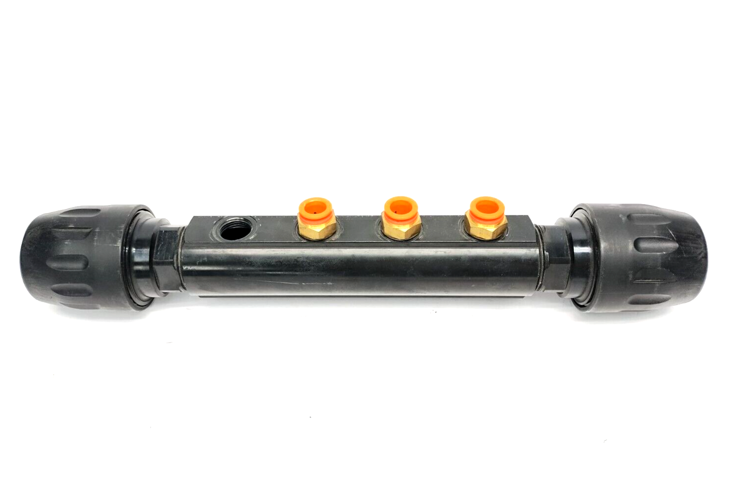 Parker 6651 40 12 04 Transair 4-Port Manifold, 1-1/2" Pipe OD, MISSING FITTING - Maverick Industrial Sales