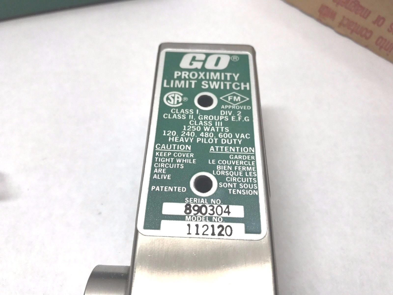 Go 112120 Proximity Limit Switch Heavy Pilot Duty 1250W 890304 - Maverick Industrial Sales