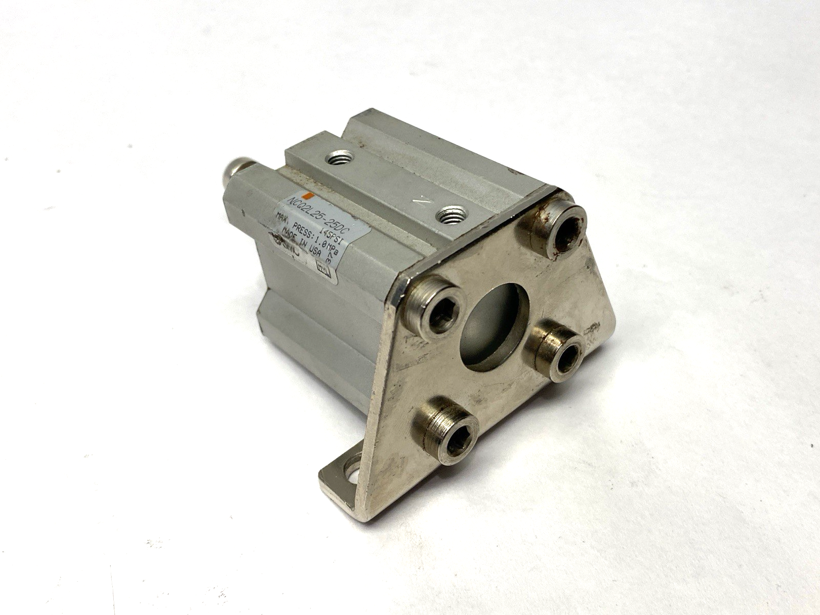 NCQ2L25-25DC | SMC Compact Pneumatic Cylinder 25mm Bore 25mm Stroke MISSING MOUNT - Used - Maverick Industrial Sales