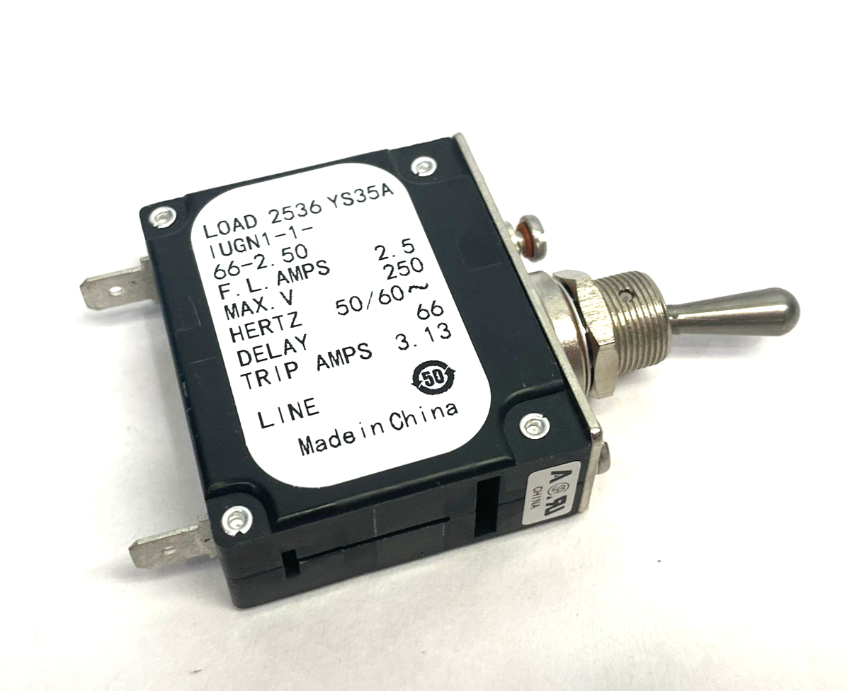 IUGN1-1-66-2.50 | Sensata-Airpax Panel Mount Circuit Breaker, Magnetic 2.5A - New – Open box - Maverick Industrial Sales